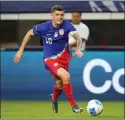  ?? JULIO CORTEZ — THE ASSOCIATED PRESS ?? Christian Pulisic and the USMNT will face rival Mexico today in the CONCACAF Nations League title game. The Americans are two-time defending champions.