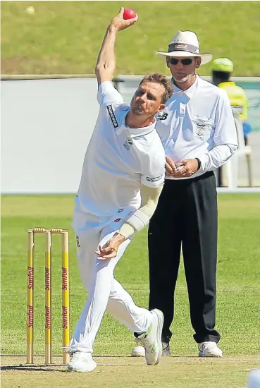  ??  ?? Dale Steyn could become South Africa’s leading wicket taker if Zimbabwe co-operate in the first test in PE.