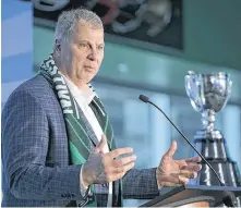  ?? TROY FLEECE • REGINA LEADER-POST ?? CFL commission­er Randy Ambrosie, shown during a visit to Regina on Feb. 28.