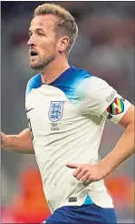  ?? ?? England captain Harry Kane with the One Love armband he was unable to wear in Qatar
