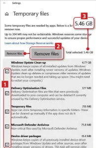  ?? ?? 1 2 3
Remove temporary files to clear space for Windows 11