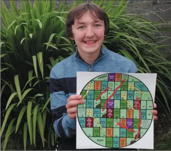  ??  ?? Castleisla­nd Community College Transition Year student, Micheál O’Shea, from Ballymacel­ligott, has reached the national final of the Young Social Innovators Open Call with his Climate Change Board Game.