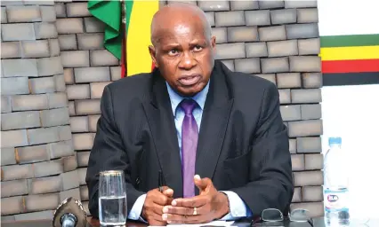  ?? Picture: Believe Nyakudjara ?? Finance and Economic Developmen­t Minister Patrick Chinamasa briefing the media in Harare last week on a cocktail of corrective measures that Government has introduced in response to the artificial shortage of some basic commoditie­s and arbitrary price hikes by some shops and dealers recently.