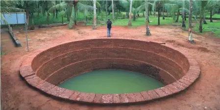  ?? ?? THE RESTORED ‘BIG WELL’ with a diameter of 8.5 metres. Its historical importance went unnoticed until a realtor tried to clear the land in 2005.