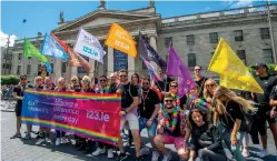  ?? ?? Our RSA Insurance Ireland and 123.ie people proudly marching past the GPO at this year’s Dublin Pride Parade