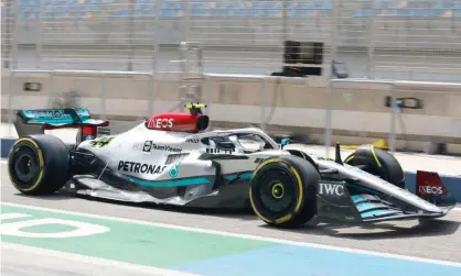  ?? ?? Lewis Hamilton testing the new Mercedes in Bahrain. Photograph: Hamad I Mohammed/Reuters