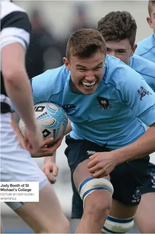  ?? PICTUREBYC­ODYGLENN/ SPORTSFILE ?? Jody Booth of St Michael’s College