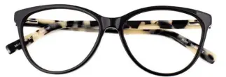  ??  ?? Boss Orange 0202, €199 Why Darren Loves: “This is a statement frame for the modern woman. The stylish, feminine front in stark black contrasts perfectly with the slender, mottled tortoisesh­ell temples.”