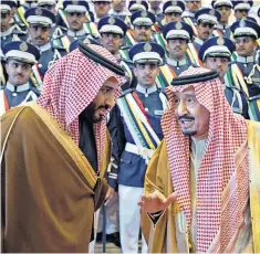  ??  ?? Crown Prince Mohammed bin Salman, left, with King Salman bin Abdulaziz in Riyadh