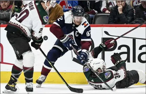  ?? AARON ONTIVEROZ — THE DENVER POST ?? Colorado’s Gabriel Landeskog has yet to appear in a game this season and it remains unclear if he will get on the ice ahead of the playoffs.