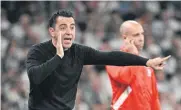  ?? AFP ?? Barcelona coach Xavi gestures on the touchline during the La Liga match against Real Madrid on Sunday.