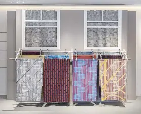  ??  ?? Finishing touches: Hermès furnishing fabrics in 100-percent cotton, 100-percent silk, and 100-percent wool; some with nylon and polyester blends