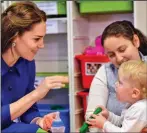  ??  ?? Visit: Kate met mothers and children