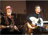  ??  ?? BELOW: “Noel Gallagher alongside a seated Mick Fleetwood. I love Noel and he was one of the best things about the night. He said to the audience: ‘I know what you lot are thinking – has he got the blues?’ And you know what? He did two or three songs and was great.”