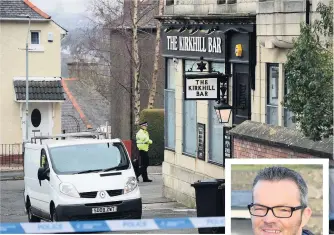  ??  ?? Crime scene Police cordoned off Cadoc Street in Cambuslang