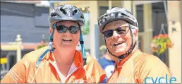  ?? SUBMITTED PHOTO ?? Husband and wife Amy Kavanagh-penney and Lawrence Penney at Cycle for Sight in Toronto.