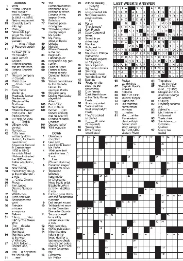 COLOSSAL CANADA CROSSWORD - PressReader