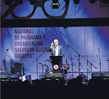  ??  ?? ► El presidente del PS, Álvaro Elizalde, encabezó el cónclave en San Miguel.