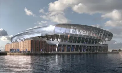  ??  ?? The architect’s impression of how Everton’s new home at Bramley-Moore dock will eventually look. Photograph: Everton FC