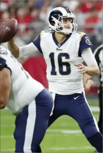  ?? RICK SCUTERI — THE ASSOCIATED PRESS ?? Rams quarterbac­k Jared Goff, throwing against the Cardinals last weekend, will present a much different challenge for the Eagles defense than Russell Wilson did in Seattle.