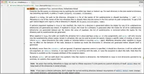  ??  ?? This screenshot shows a big part of the online documentat­ion of the os.walk() method, which implements the core functional­ity of the myFind. py script.