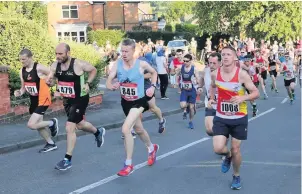  ??  ?? Action from the Mattioli Woods Rothley 10k road race on Tuesday night. Pictures by Chris Mount and Stephen Baum