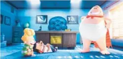  ??  ?? In the new Captain Underpants movie, Hart and Thomas Middleditc­h provide voices for two young pranksters who hypnotize their school principal (Ed Helms) into thinking he’s a superhero.