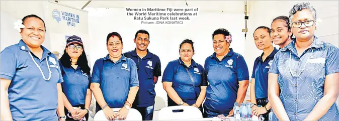  ?? Picture: JONA KONATACI ?? Women in Maritime Fiji were part of the World Maritime celebratio­ns at Ratu Sukuna Park last week.