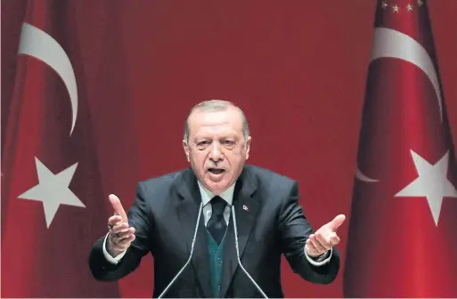 ?? ADEM ALTAN/AFP/GETTY IMAGES FILE PHOTO ?? When Turkish President Recep Tayyip Erdogan delivers his speeches, they are often broadcast live on multiple channels. His voice is heard all over the country.