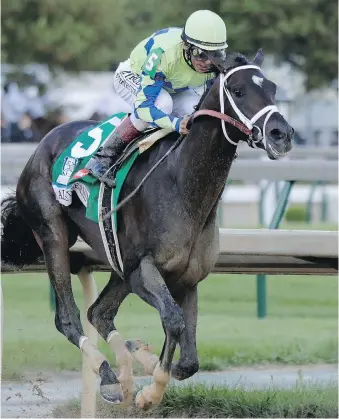  ?? ANDY LYONS/GETTY IMAGES ?? Always Dreaming became the latest favourite to win at the Kentucky Derby on Saturday, continuing his steady ascent in the horse-racing world that started with a first win in January.