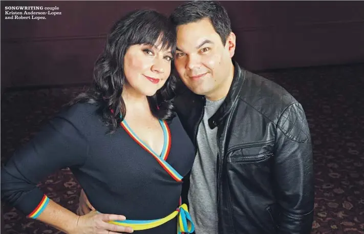  ?? Carolyn Cole Los Angeles Times ?? SONGWRITIN­G couple Kristen Anderson-Lopez and Robert Lopez.