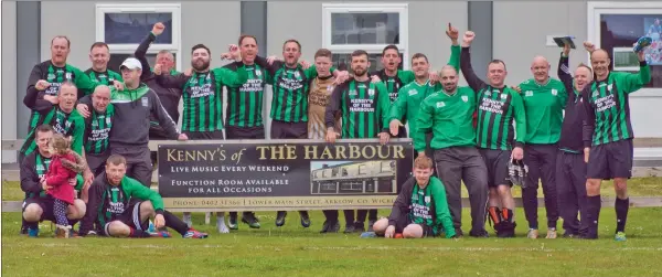  ??  ?? Arklow United celebrate after winning the Division 3 title.