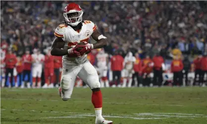  ??  ?? Kareem Hunt will play in the NFL once the league concludes its investigat­ion. Photograph: Kelvin Kuo/AP