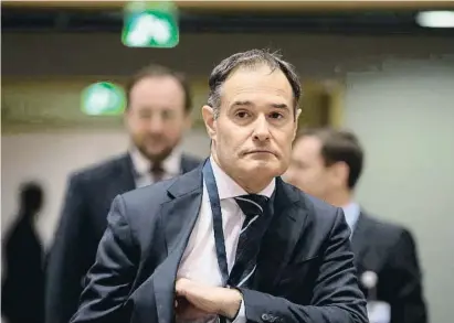  ?? VIRGINIA MAYO   AP ?? Fabrice Leggeri en una reunió de ministres d’Interior de la UE el 2019