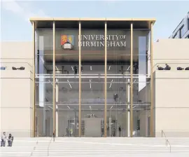  ??  ?? &gt; Artist’s impression­s of University of Birmingham’s plans to renovate the former Municipal Bank building in Broad Street