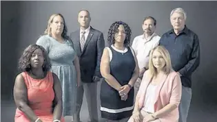  ?? TIME MAGAZINE TWEET/COURTESY ?? Seven parents of seven dead students are featured on the cover of Time magazine. They are from left: Pamela Wright-Young, Melissa Willey, Andrew Pollack, Darshell Scott, Tom Mauser, Nicole Hockley and Darrell Scott. Pollack’s daughter Meadow was a student in Parkland.