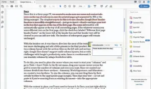  ?? ?? You can compare versions of the same document in Acrobat Pro DC and view a summary of changes.