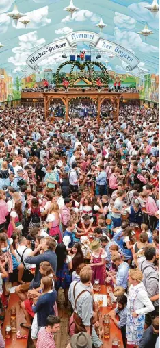  ?? Foto: Karl Josef Hildenbran­d, dpa ?? Von 22. September bis 7. Oktober wird auf der Wiesn wieder gegessen, getrunken und gefeiert.