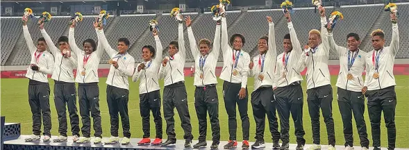  ?? ?? Tokyo 2020 Olympic Games bronze medallists ... Fijiana 7s team.