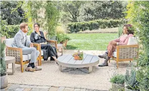  ?? ?? The Duke and Duchess of Sussex accused the Royal family of racism during their interview with Oprah