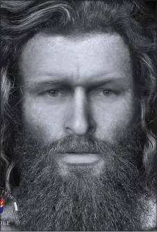  ??  ?? Striking: The Pictish man’s features now reconstruc­ted