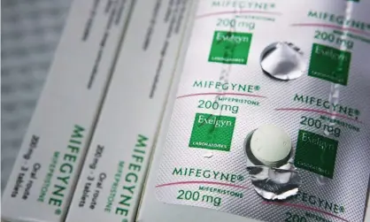  ??  ?? Dr George Delgado claims to haveinvent­ed a ‘reversal’, in which women are given a large dose of progestero­ne following the first dose of a medicated abortion drugs, such as mifepristo­ne. Photograph: Phil Walter/Getty Images
