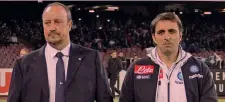  ?? ?? Maestro e allievo Rafa Benitez, 63 anni, e Fabio Pecchia, 50, qui al Napoli