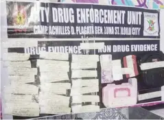  ?? ?? An estimated 225 grams of suspected shabu worth P1.53 million were recovered from two high-value drug suspects during a buy-bust operation in Molo, Iloilo City on Monday night, Feb. 5.