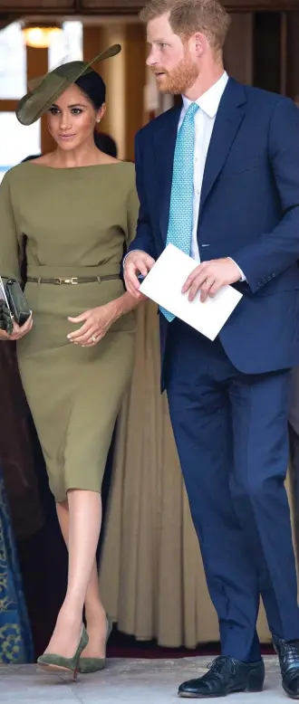  ??  ?? Sophistica­ted: The Duchess of Sussex with husband Prince Harry yesterday