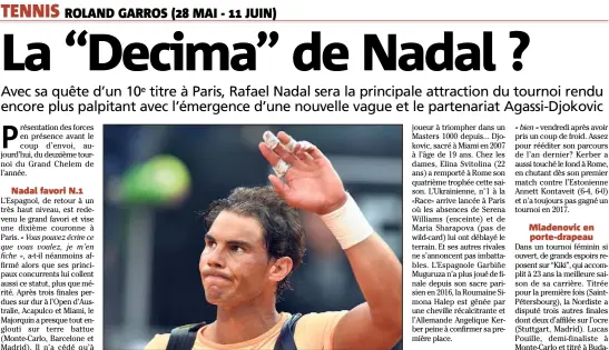  ?? (Photo EPA/MaxPPP) ?? Blessé au poignet l’an passé, Rafael Nadal avait dû quitter le tournoi à la veille de son e tour.