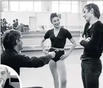  ?? ?? MacMillan with Margot Fonteyn and Rudolf Nuryev during rehearsals for Romeo and Juliet in London, 1964