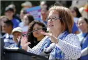  ?? RICH PEDRONCELL­I — THE ASSOCIATED PRESS FILE ?? State Sen. Maria Elena Durazo, D-Los Angeles, seen here in 2019, has introduced a bill to give domestic workers the same safety protection­s as other employees.