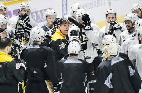  ?? MARK HUMPHREY / THE ASSOCIATED PRESS ?? Penguins head coach Mike Sullivan has seen Nashville’s speed challenge Pittsburgh’s very average defence, writes Steve Simmons.