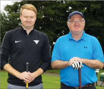  ??  ?? Alan and Nicky Furness ready to tee off for a round of golf at New Ross GC.